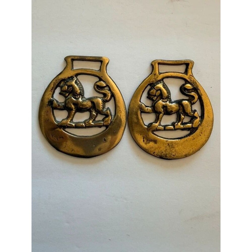 Vintage horse saddle medallions